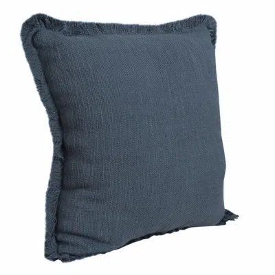 Homezia 20" X 20" Navy Blue 100% Cotton Zippered Pillow