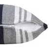 Homezia 20" X 20" Navy Gray And White 100% Cotton Coastal Zippered Pillow