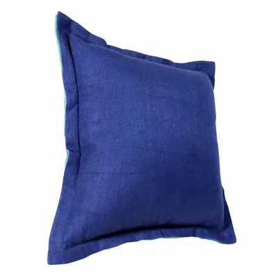 Homezia 20" X 20" Navy Linen Zippered Pillow