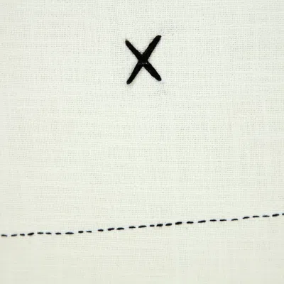 Homezia 20" X 20" Off-white And Black 100% Cotton Geometric Zippered Pillow