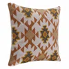 Homezia 20" X 20" Orange 100% Cotton Geometric Zippered Pillow