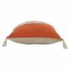Homezia 20" X 20" Orange And Off-white 100% Cotton Zippered Pillow