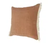 Homezia 20" X 20" Orange And Tan 100% Cotton Zippered Pillow