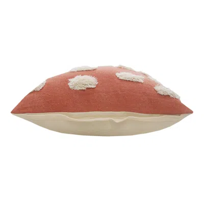 Homezia 20" X 20" Orange And White 100% Cotton Zippered Pillow
