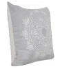 Homezia 20" X 20" Pale Gray And White 100% Cotton Geometric Zippered Pillow