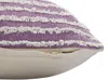 Homezia 20" X 20" Purple And Cream 100% Cotton Striped Zippered Pillow
