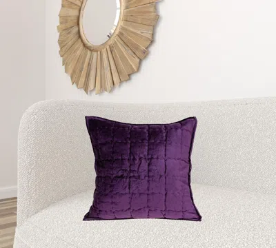 Homezia 20" X 20" Purple Cotton Blend Zippered Pillow