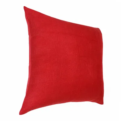 Homezia 20" X 20" Red Linen Zippered Pillow