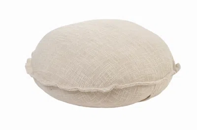 Homezia 20" X 20" Round Birch Round 100% Cotton Zippered Pillow