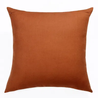 Homezia 20" X 20" Rust And Gray Linen Striped Zippered Pillow