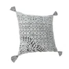 Homezia 20" X 20" Silver Gray And Dark Gray Viscose Geometric Zippered Pillow