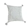 Homezia 20" X 20" Silver Gray And Light Gray Viscose Zippered Pillow