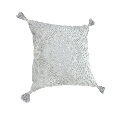 Homezia 20" X 20" Silver Gray And Light Gray Viscose Zippered Pillow