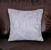 Homezia 20" X 20" Silver Striped Polyester Zippered Pillow With Beads