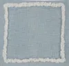 Homezia 20" X 20" Sky Blue And White 100% Cotton Geometric Zippered Pillow