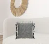 Homezia 20" X 20" Slate And Grey Abstract 100% Cotton Throw Pillow