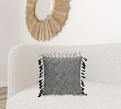 Homezia 20" X 20" Slate And Grey Abstract 100% Cotton Throw Pillow