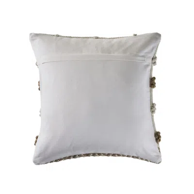 Homezia 20" X 20" Tan And Beige Polyester Geometric Zippered Pillow