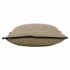 Homezia 20" X 20" Tan And Black Linen Zippered Pillow