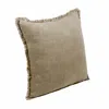 Homezia 20" X 20" Tan And Ivory Linen Zippered Pillow