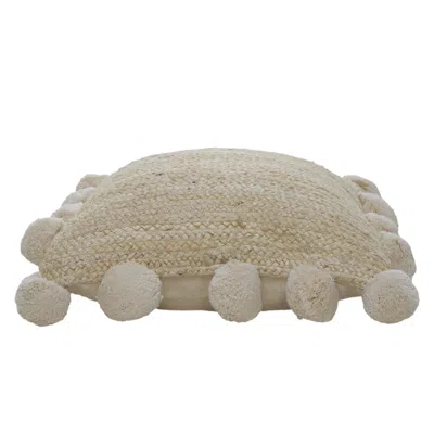 Homezia 20" X 20" Tan Jute Zippered Pillow