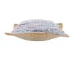 Homezia 20" X 20" Tan Pastel Blue And Pastel Yellow 100% Cotton Geometric Zippered Pillow