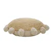 Homezia 20" X 20" Tan Round Jute Zippered Pillow