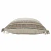 Homezia 20" X 20" Taupe Gray Yellow And Navy 100% Cotton Striped Zippered Pillow