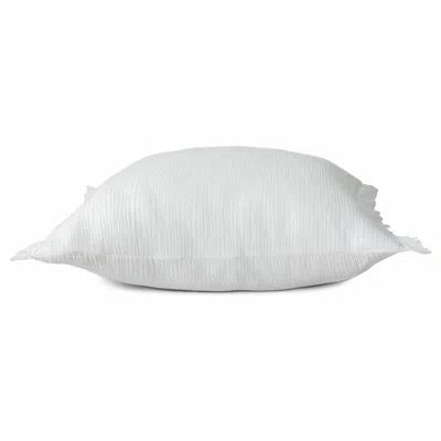 Homezia 20" X 20" True White 100% Cotton Zippered Pillow