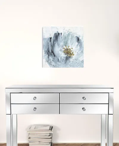 Homezia 20" X 20" Watercolor Abstract Gray Blue Flower Canvas Wall Art