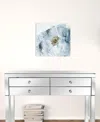 Homezia 20" X 20" Watercolor Abstract Gray Blue Flower Ii Canvas Wall Art