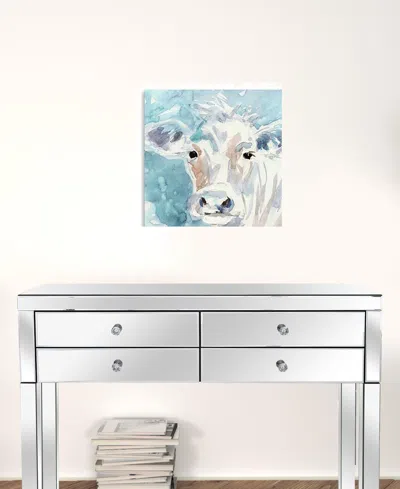 Homezia 20" X 20" Watercolor Soft Pastel Cow Canvas Wall Art