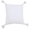 Homezia 20" X 20" White 100% Cotton Zippered Pillow