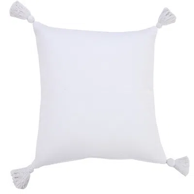 Homezia 20" X 20" White 100% Cotton Zippered Pillow