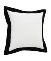 Homezia 20" X 20" White And Black 100% Cotton Geometric Zippered Pillow