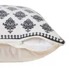 Homezia 20" X 20" White And Black 100% Cotton Geometric Zippered Pillow