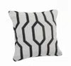 Homezia 20" X 20" White And Black 100% Cotton Geometric Zippered Pillow