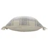Homezia 20" X 20" White And Gray-blue Polyester Plaid Zippered Pillow