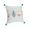 Homezia 20" X 20" White Blue And Green Polyester Geometric Zippered Pillow