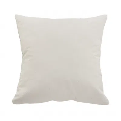 Homezia 20" X 20" White Blue Gray And Tan 100% Cotton Striped Zippered Pillow