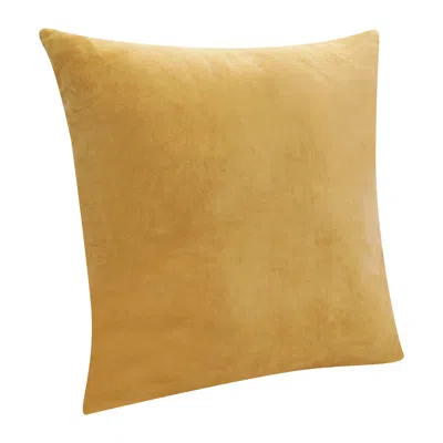 Homezia 20" X 20" Yellow 100% Cotton Zippered Pillow