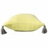 Homezia 20" X 20" Yellow And Gray 100% Cotton Zippered Pillow