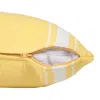 Homezia 20" X 20" Yellow And White 100% Cotton Geometric Zippered Pillow