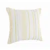 Homezia 20" X 20" Yellow And White Striped Cotton Zippered Pillow