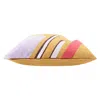 Homezia 20" X 20" Yellow Purple Off-white And Coral 100% Cotton Abstract Zippered Pillow