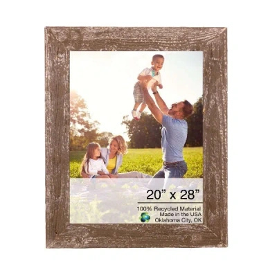 Homezia 20" X 28" Rustic Farmhouse Espresso Wood Frame In Multi
