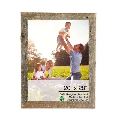 Homezia 20" X 28" Rustic Farmhouse Weathered Gray Wood Frame