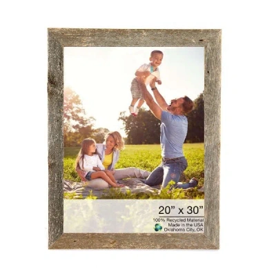 HOMEZIA 20" X 30" RUSTIC FARMHOUSE WEATHERED GRAY WOOD FRAME