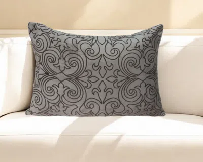 Homezia 20" X 6" X 14" Transitional Champagne Pillow Cover With Poly Insert In Gray