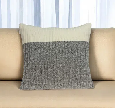 Homezia 20" X 7" X 20" Beautiful Transitional Tan Accent Pillow Cover With Poly Insert In Gray